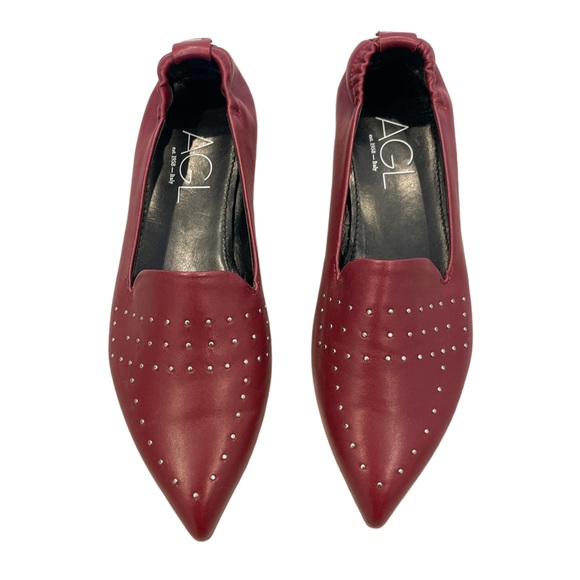 AGL Studded Pointy Toe Moc in Purple Leather - Size 5.5 - Picture 2 of 8